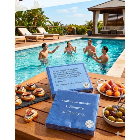 Drinks On Me Coasters Other - Drinks On Me Coasters Funny Cocktail Napkins Two Moods Namaste 20 Count